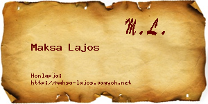 Maksa Lajos névjegykártya