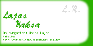 lajos maksa business card